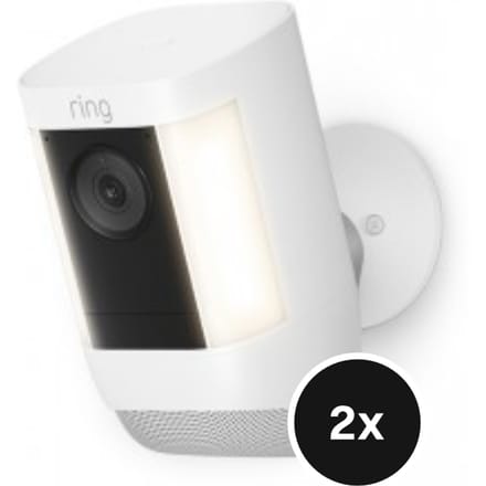 ring Spotlight Cam Pro - Battery - White 8SB1S2-WEU1 IP Bewakingscamera WiFi 1920 x 1080 Pixel