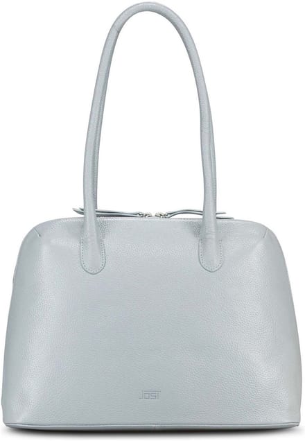 Jost Vika Schoudertas Leder 38 cm - Dames - misty blue