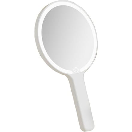 Vullicht LED Make-up Spiegel Handheld Vierkant/Rond Verlichte Handspiegel 3 Kleuren Dimbaar Licht Verstelbare Helderheid white