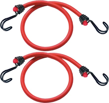 Set van 2x stuks bagagespin/snelbinders 60 cm rood - Snelbinders - Spanelastieken met haken