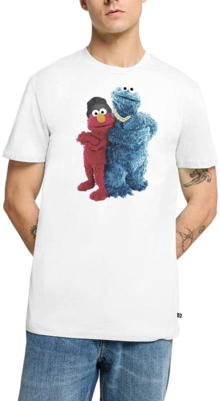 Sesamstraat Gangster Elmo Koekiemonster Premium T Shirt Heren
