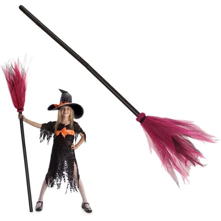 Halloween Heksenbezem Plastic Bezem Requisieten voor Kostuumfeest Halloween Decoratie black