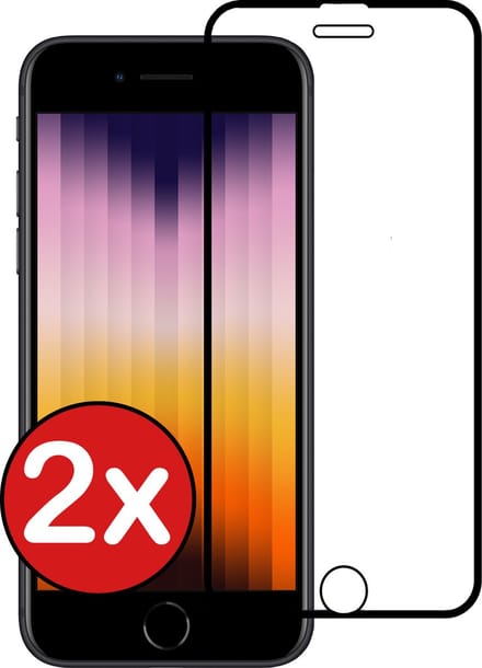Screenprotector - 2 Stuks - Geschikt voor Apple iPhone SE (2022) - Full Cover - Beschermglas - Gehard Glas - Tempered Glass - Screen Protector