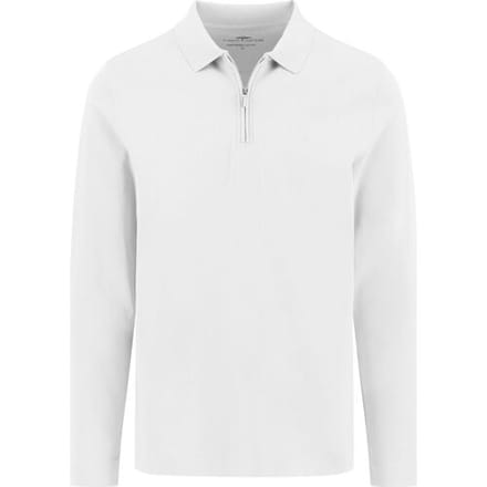 Fynch-Hatton Polo Zip Collar Long Sleeve Interlock Cotton New Off White / male