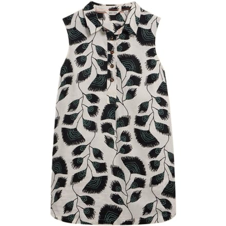 White Stuff Evelyn Sleevele Linen Tunic Black Printed Größe: 8 REGULAR | Tanktops Outlet | Damen | Weiß
