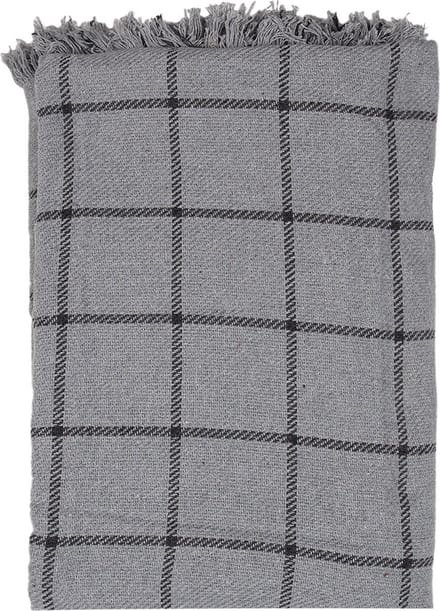 Clayre & Eef Plaid 125x150 cm Grijs Katoen Strepen