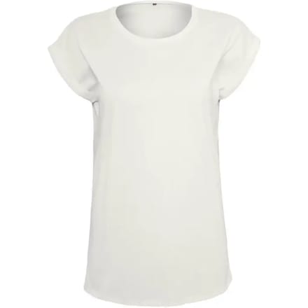 Build Your Brand - Extended Shoulder Dames T-shirt - Ready For Dye maat S
