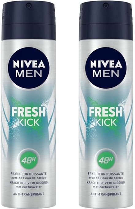 Nivea Men Fresh Kick Deo Spray - 2 x 150 ml