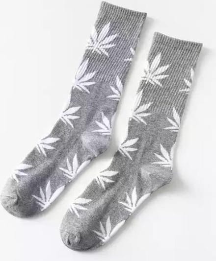 Jumada's - Wietsokken - Cannabissokken - Wiet - Cannabis - grijs-wit - Unisex sokken - Maat 36-45