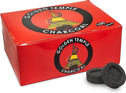 Houtskool tabletten - Golden Temple - 4cm - 100 stuks