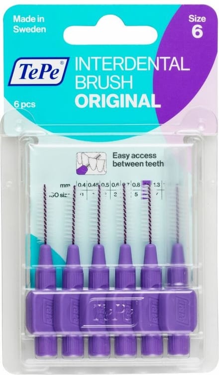 10x TePe Ragers 1,1 mm Paars blister à 6 stuks
