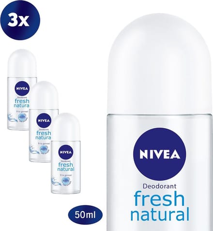 NIVEA Fresh Natural - 3 x 50 ml - voordeelverpakking - Deodorant Roller