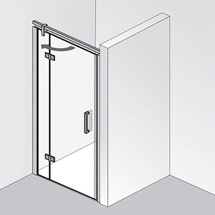 HSK Atelier Plan hinged door on side part in niche 75 cm hinged left 17018075-41-50-L
