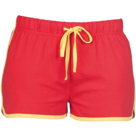 SF Women Dames/dames Retro Shorts (Rood/Geel)