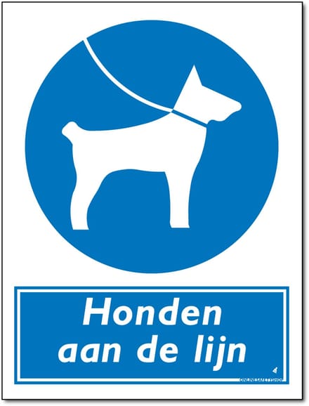 Honden bord - Aan de lijn - Forex - 30 x 40 cm - Weerbestendig