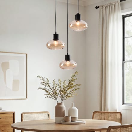 LumenXL Moderne hanglamp - amber glas, 3-lichts - Vida