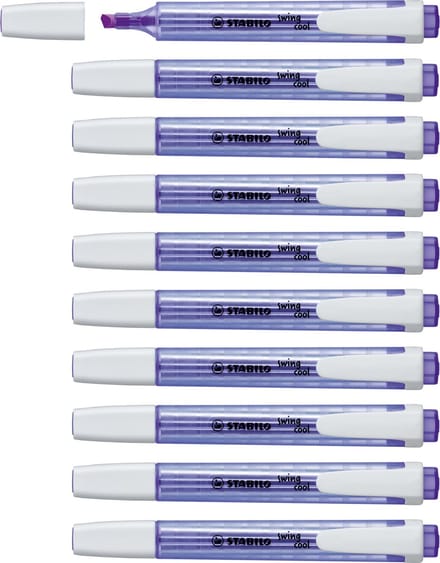 STABILO swing cool - Markeerstift - Perfect Voor Onderweg - Lavendel - Doos 10 Stuks