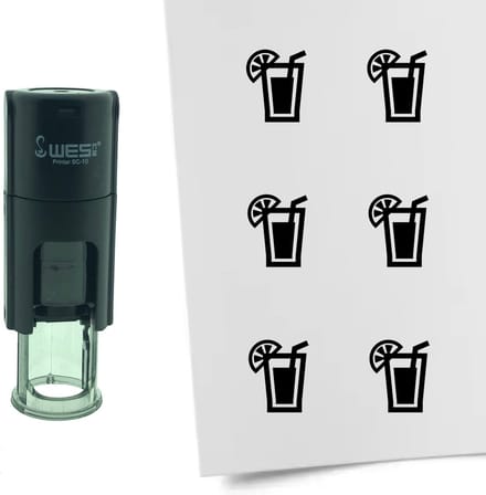 CombiCraft Stempel Cocktail 10mm rond - zwarte inkt