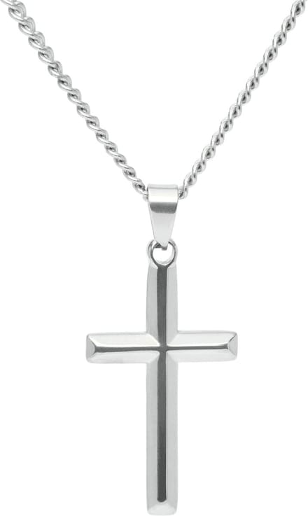 Marenca zilveren heren ketting met kruis (60cm)