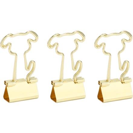 100 STUKS Hond Binder Clips Metaal Schattig Sterke Klemkracht Omvouwbare Papierklemmen voor Documenten beige