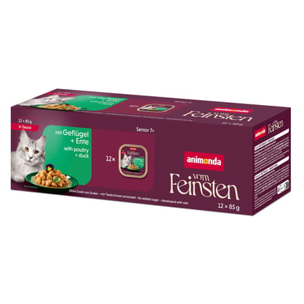 12x85g Animonda Vom Feinsten Senior in Saus Gevogelte & Eend nat kattenvoer