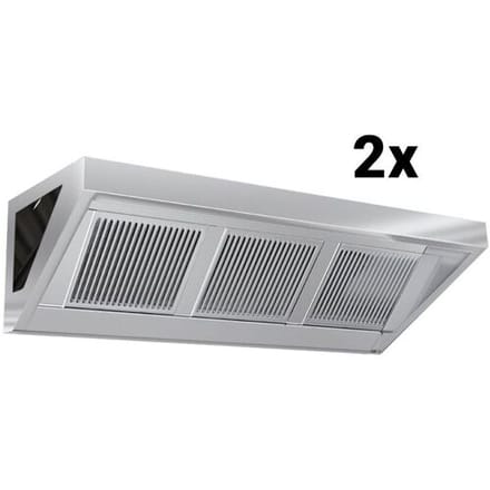 GGM Gastro Wandhaube - 3800mm - mit Filter & Lampe Zilver
