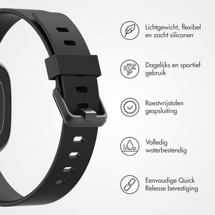imoshion Siliconen bandje voor de Fitbit Versa / Versa 2 / Versa Lite - Maat L - Zwart