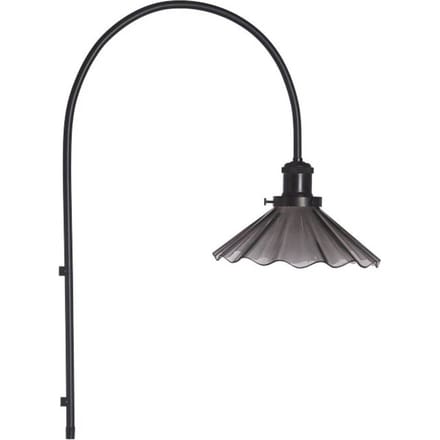 PR Home wandlamp August, zwart, gegolfd glas, Ø 25 cm