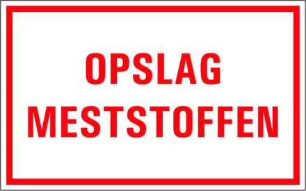 Opslag meststoffen tekststicker 320 x 200 mm