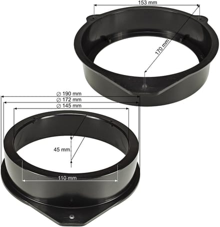 Luidspreker Ringen Adapter voor Audi A3, A4, Q7 - Geschikt voor 165mm DIN Luidsprekers