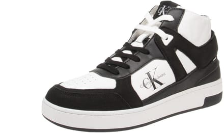Calvin Klein YM0YM00883 Basket Cupsole Mid - Heren Sneaker - 01W-B.Wit-Zwart