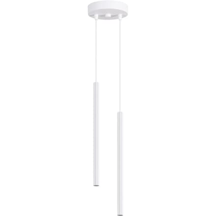 Hanglamp ARCHE 2P - Sollux Lighting - IP20 - Wit staal behuizing - 15 x 15 x 118 cm - 2xG9 LED, exclusief lichtbron - Max. 8 W - Moderne hanglamp voor woonkamer, slaapkamer en eetkamer