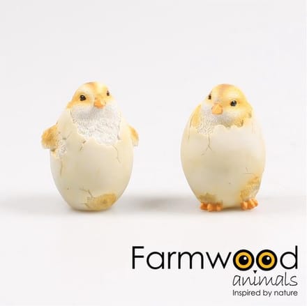 Farmwood Tuinbeeld kuikentje uit ei | 7 x7 x 10 cm
