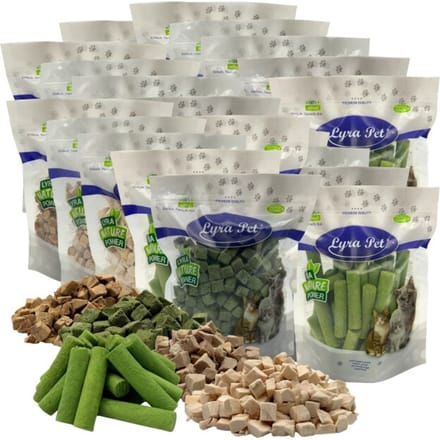 5 kg (25 x 200 g) Lyra Pet® kattensnackmix gevriesdroogd