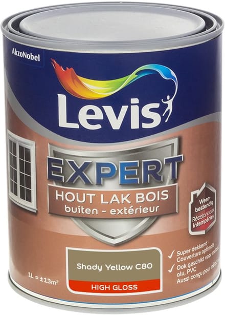 Levis - Expert Hout Lak Buiten High Gloss Mix - Shady Yellow C80 - Mengverf - 1 L