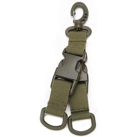 Lot de 2 boucles tactiques multifonctions rotatives à 360 °, anneau en D en sangle MOLLE pour l'extérieur, boucle à clé B gray