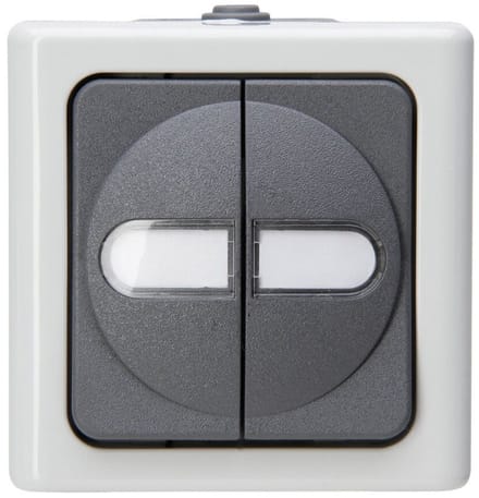 Kopp 560556003 BlueElectric Compleet Serieschakelaar spatwaterdicht Grijs 1 stuks
