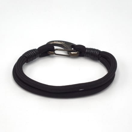 HBeau - Kinderarmband - Paracord - Zwart - RVS Sluiting - Maat XS