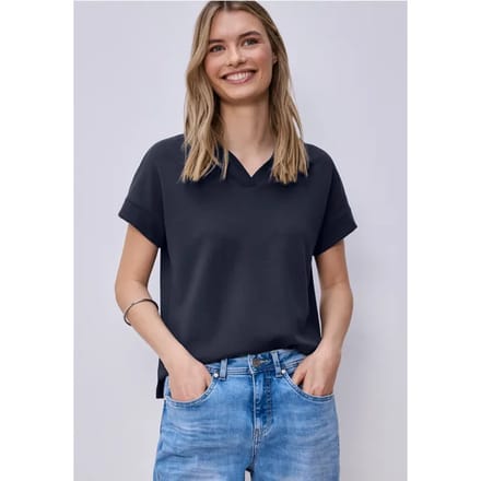 Poloshirt met korte mouwen en geribd detail