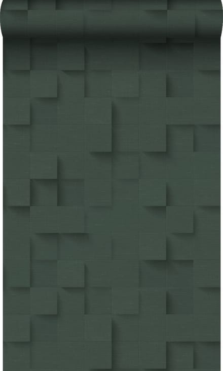 Origin Wallcoverings behang 3D kubussen donkergroen - 50 x 900 cm - 347899