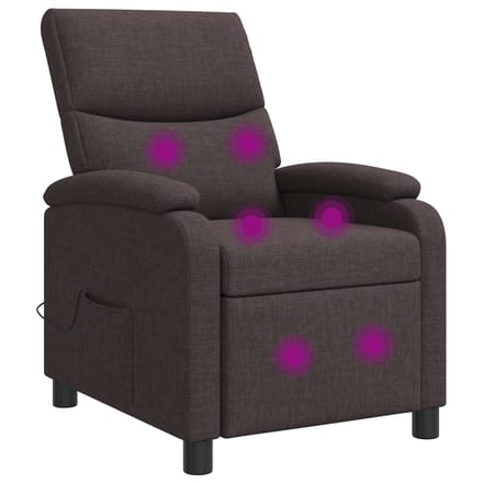 vidaXL - Massage - Relaxstoel - Donkerbruin - Stof