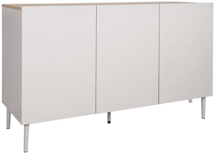 sweeek - Dressoir metaal en houtdecor met 3 deuren 120cm - ashton