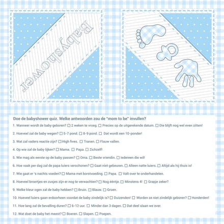 Baby Shower Quiz Servetten 20-stuks