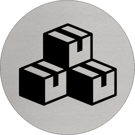CombiCraft Aluminium deurbordje 'Magazijn' Ø75 mm met 3M-tape