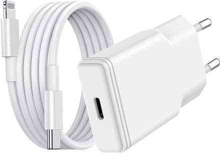USB C Adapter / Oplader - Lader 20W Met 1M lightning naar usb C kabel - Snellader
