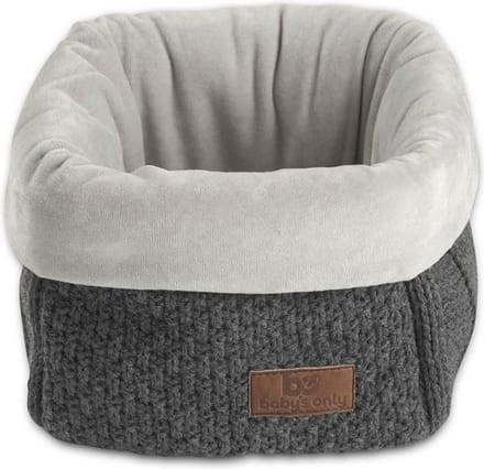 Baby's Only Gebreide commodemandje - Opbergmandje - Commode organizer - Babykamer accessoires Robust - Antraciet