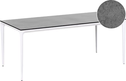 SOVARETO - Tuintafel - Wit/Donkergrijs - HPL/Aluminium