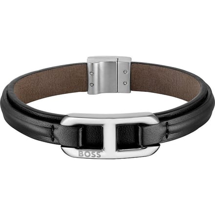 BOSS HBJ1580783M Heren Armband - Leren armband