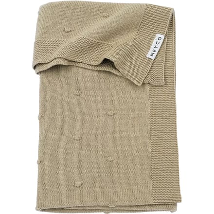 Meyco Baby Mini Knots wiegdeken - sand - 75x100cm - 1.0 TOG