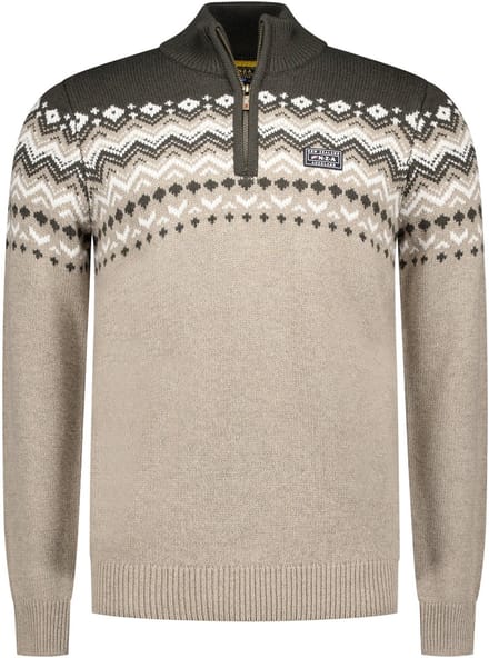 NZA - Ecru wollen half zip trui